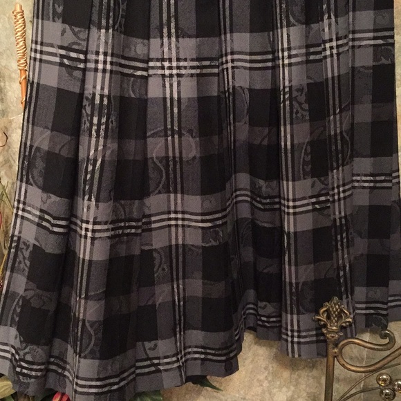 Pendleton wool classic pleated skirt Paisley print on top of stripe checkerd - Picture 8 of 8